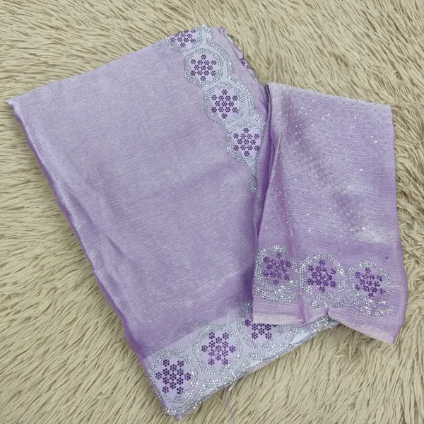 Premium Fendy Silk Pastel Saree with Multi-Colour Stone Work | SR90
